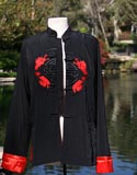 Asian Black Red Traditional Vest