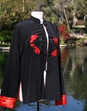 Asian Black Red Traditional Vest