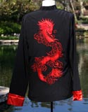 Asian Black Red Traditional Vest