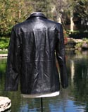 Black Classic Leather Biker Jacket with Zipper Front