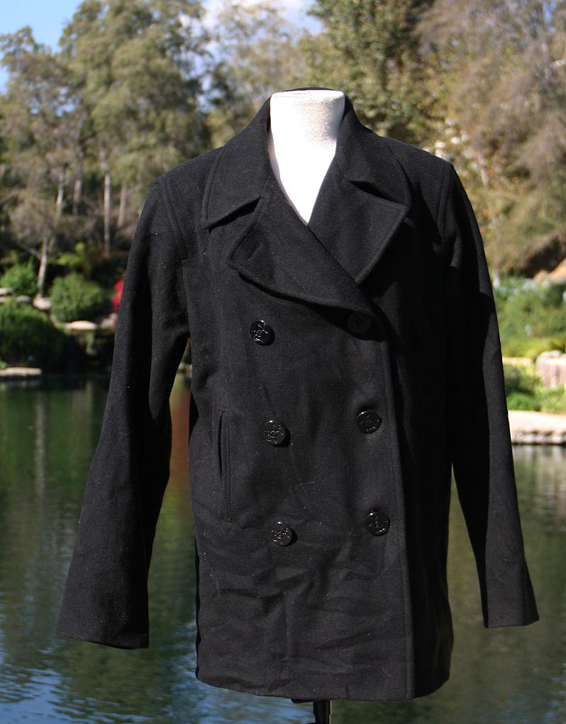 Black Naval Large P-Coat