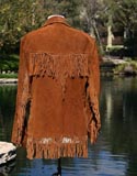 Brown Leather Western Frills Jacket