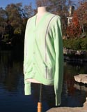 Green Golfer Cardigan Sweater