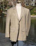 Tan Square Pin Strips Blazer