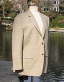 Tan Square Pin Strips Blazer