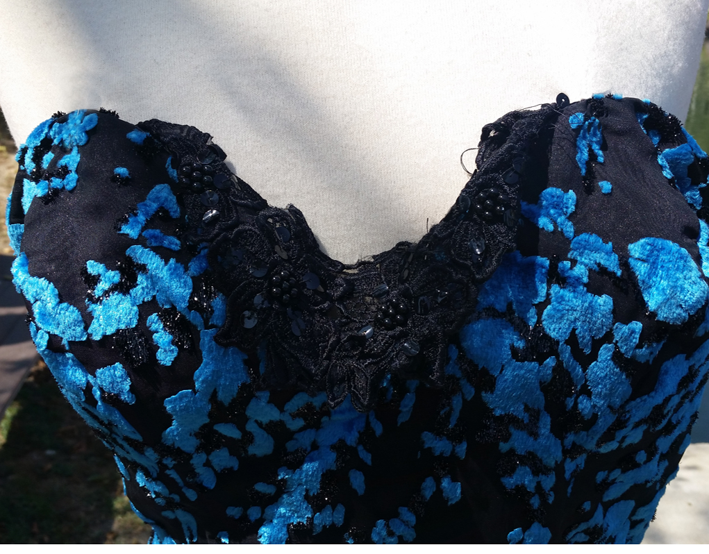 Black And Blue Flower Dress