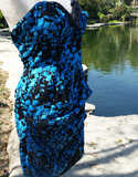 Black And Blue Flower Dress