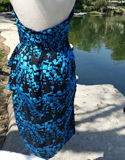 Black And Blue Flower Dress