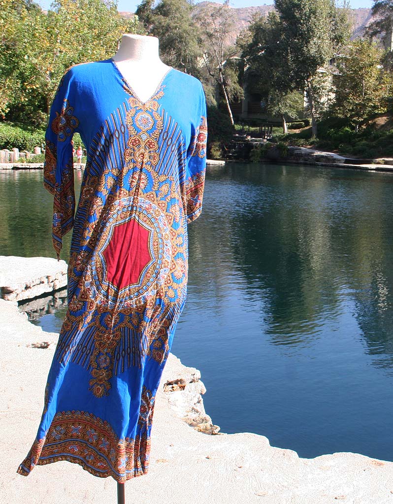 Dashiki Blue and Red Dress