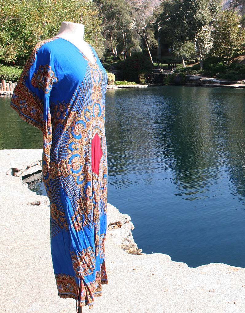 Dashiki Blue and Red Dress