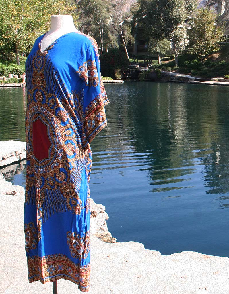 Dashiki Blue and Red Dress