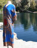 Dashiki Blue and Red Dress