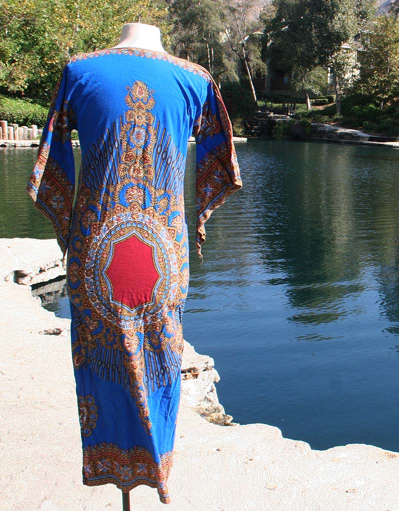 Dashiki Blue and Red Dress