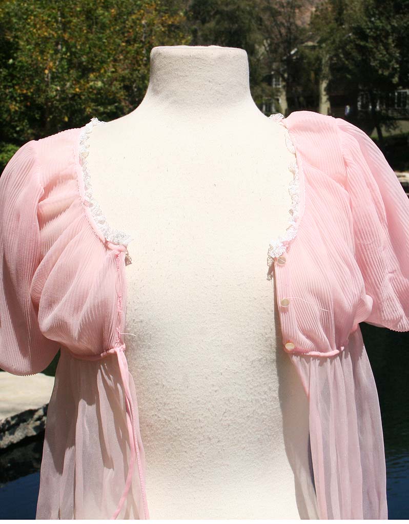 Pink Lace Sheer Full Length Nighty