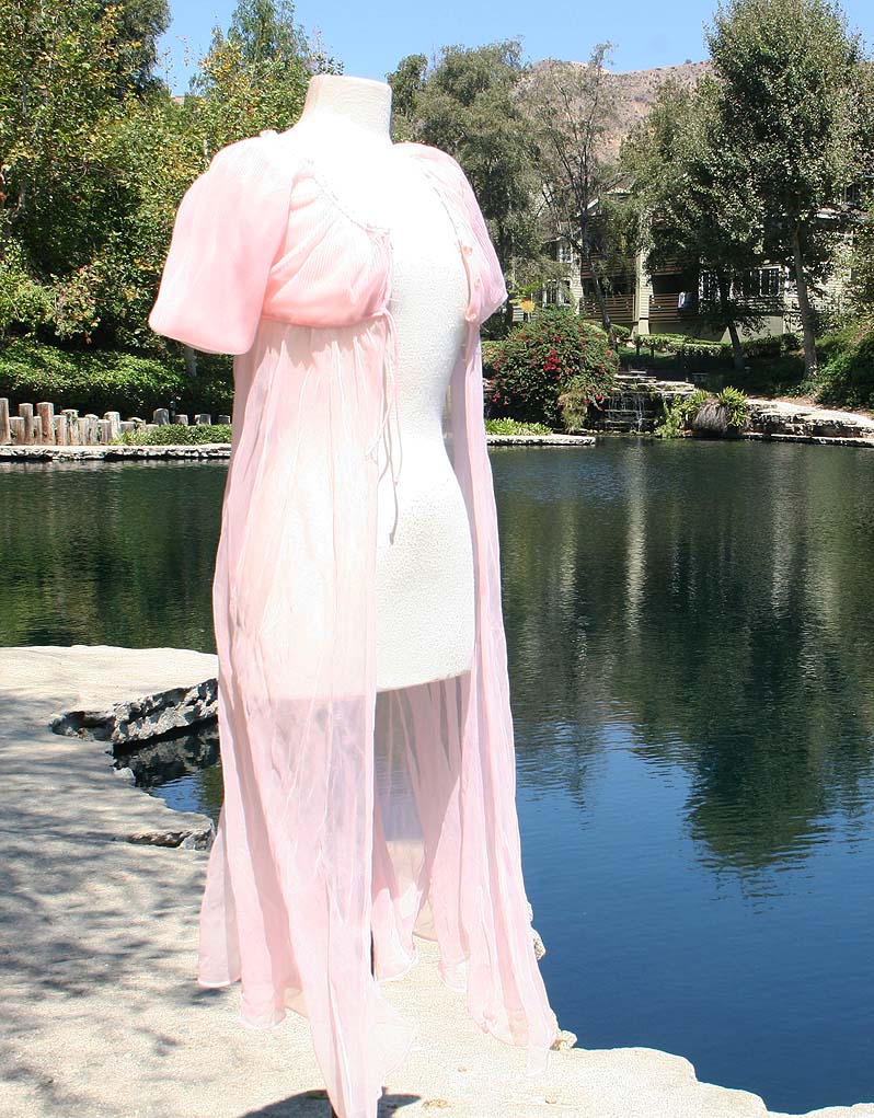 Pink Lace Sheer Full Length Nighty