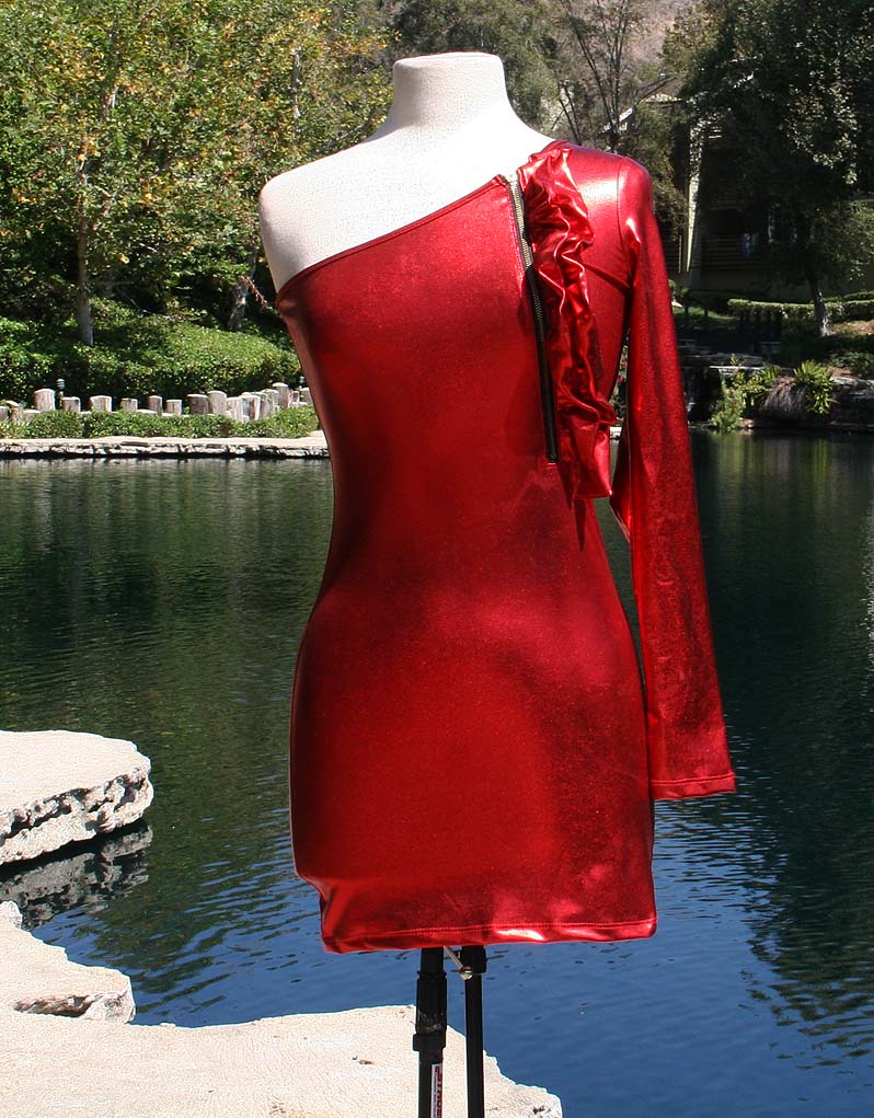 HOT Red Dress Spandex with Side Bow