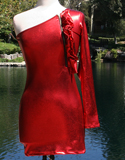 HOT Red Dress Spandex with Side Bow