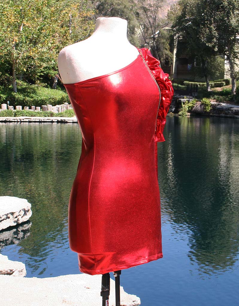 HOT Red Dress Spandex with Side Bow