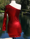 HOT Red Dress Spandex with Side Bow