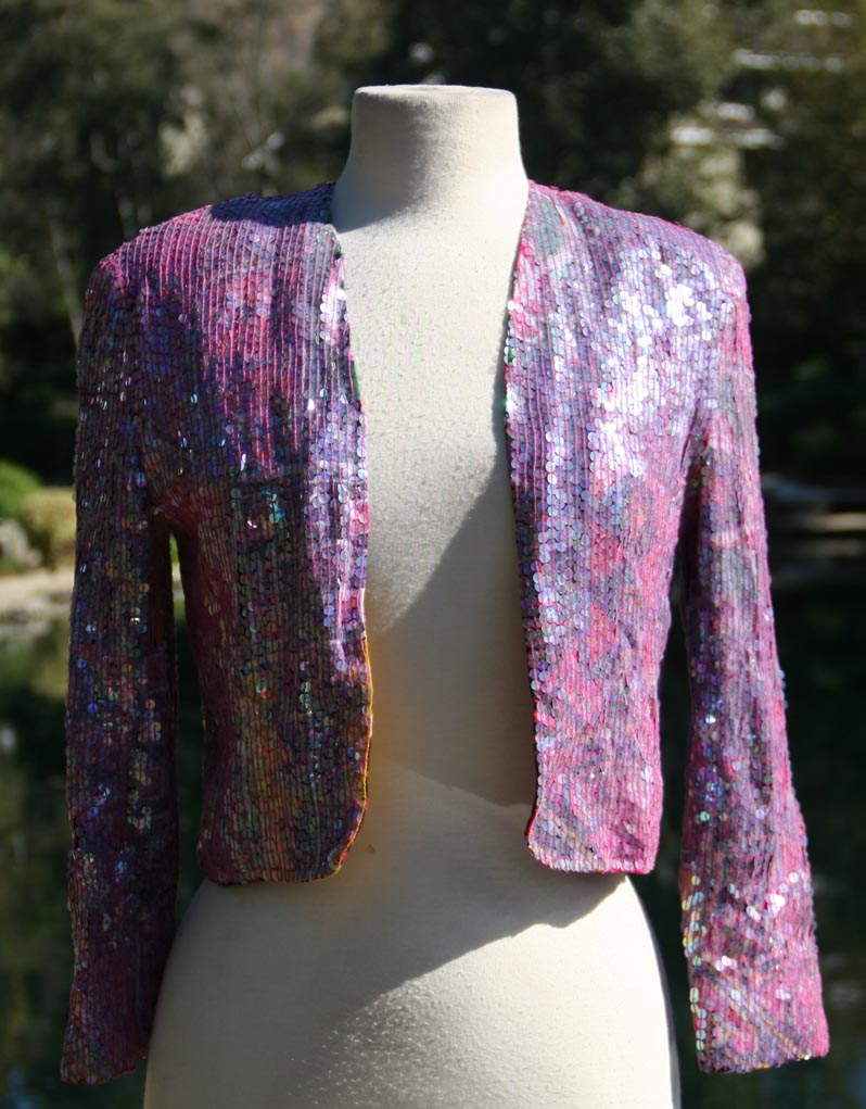 Pink Glitter Sparkle Crop Blazeri