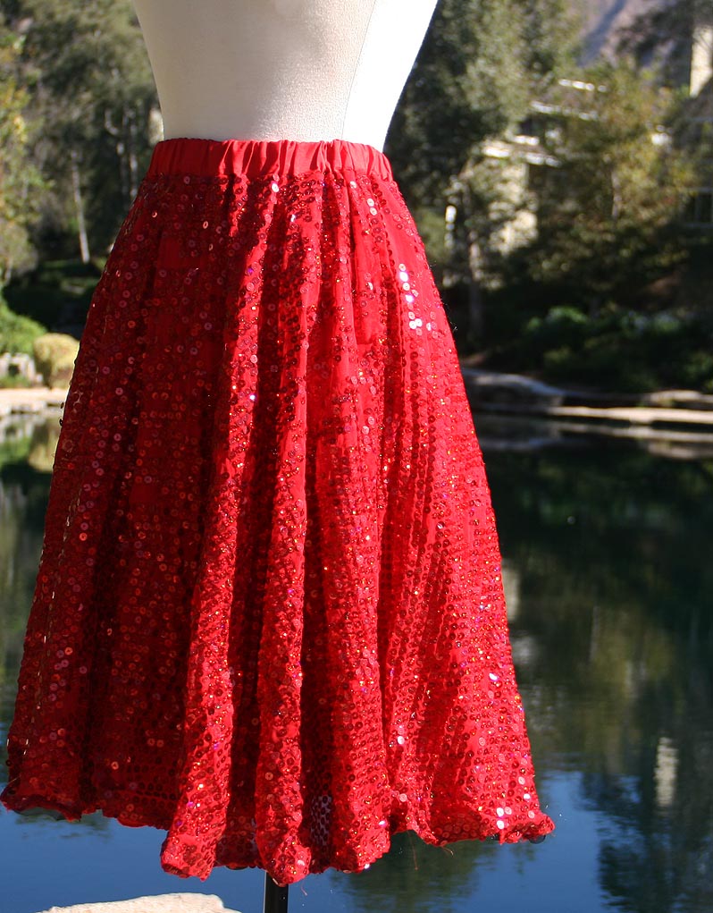 Red Sequin Skirt