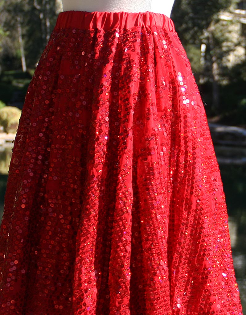 Red Sequin Skirt