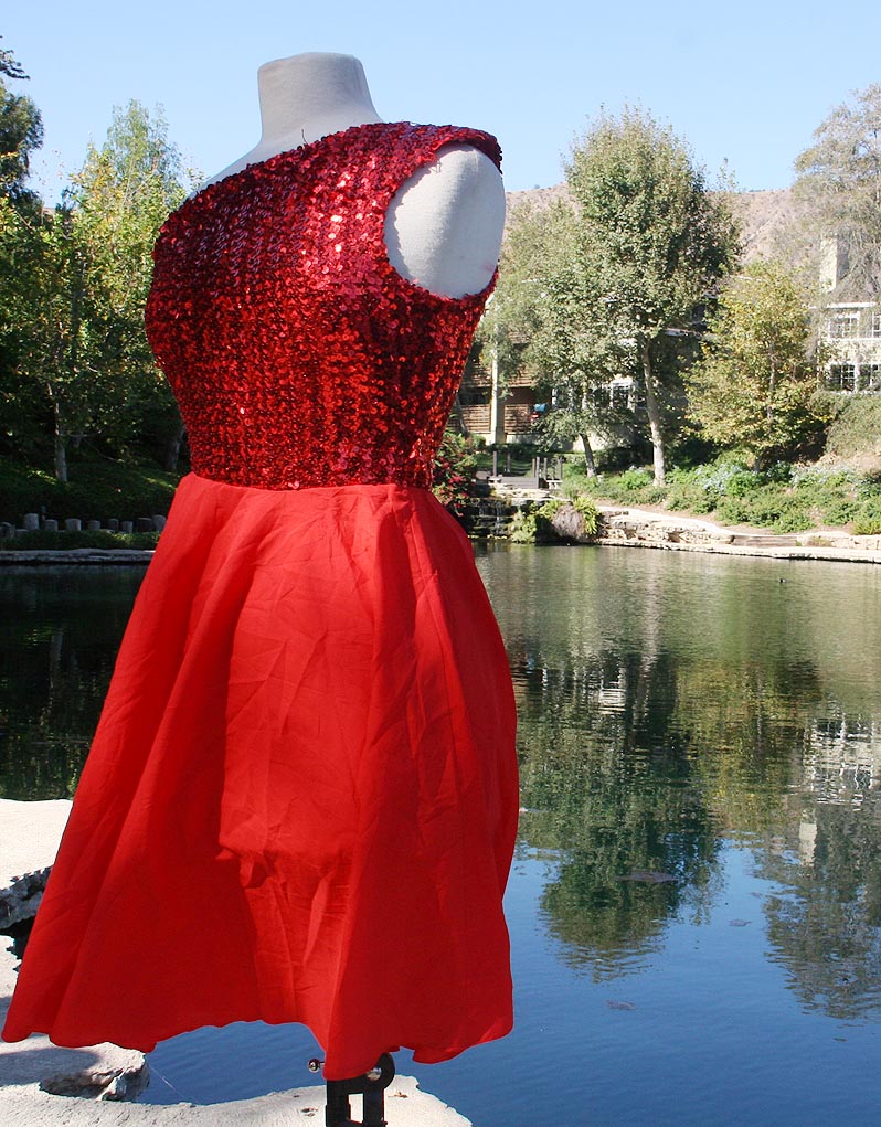 Red Sequin Top Dress