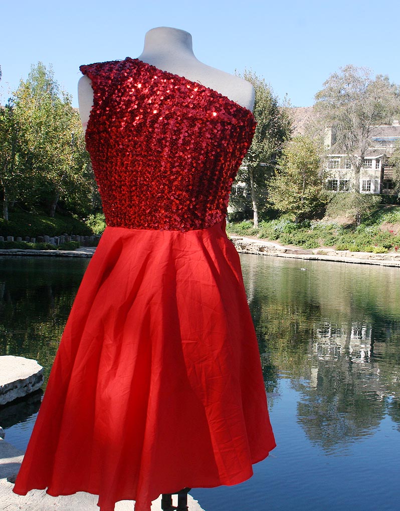 Red Sequin Top Dress