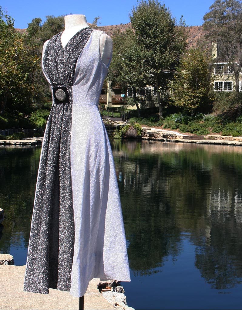 Silver & Black Glitter Long Dress