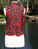 Asian Black Red Traditional Vest