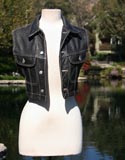 Black Leather Crop Vest