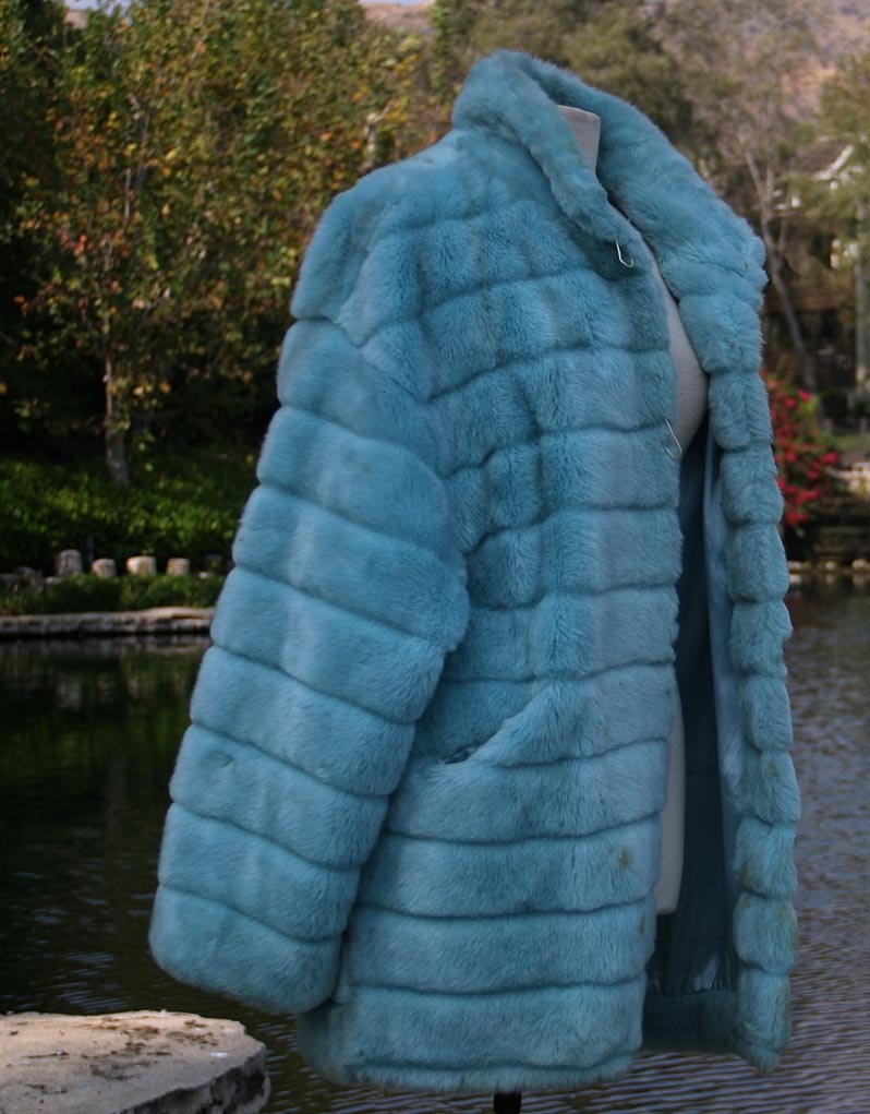 Blue Light Faux Fur Coat