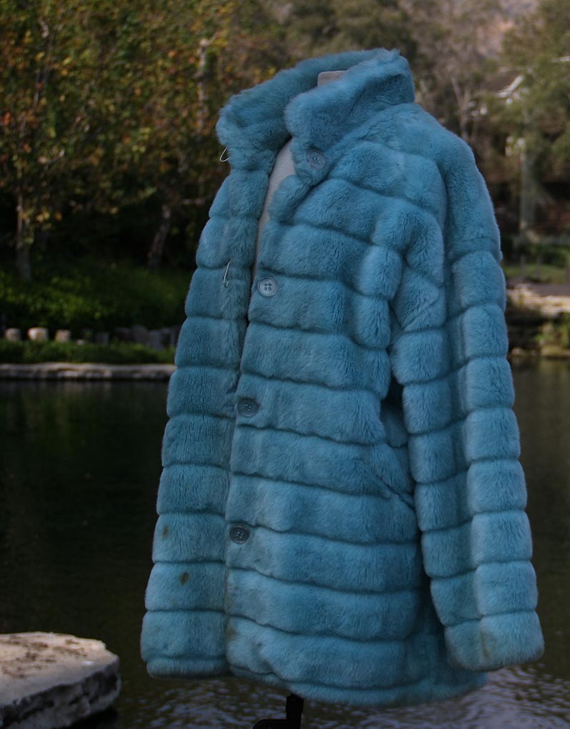 Blue Light Faux Fur Coat