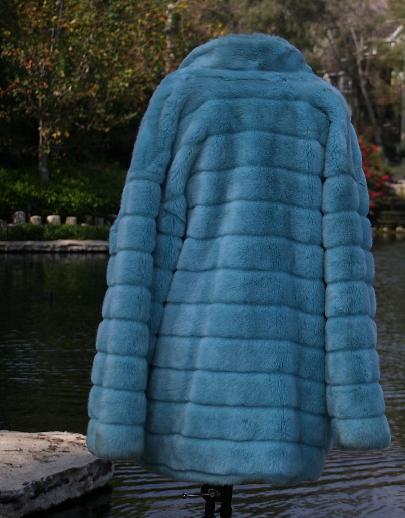Blue Light Faux Fur Coat