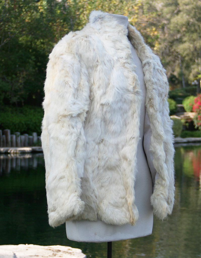 Fur White Quarter Length Coat