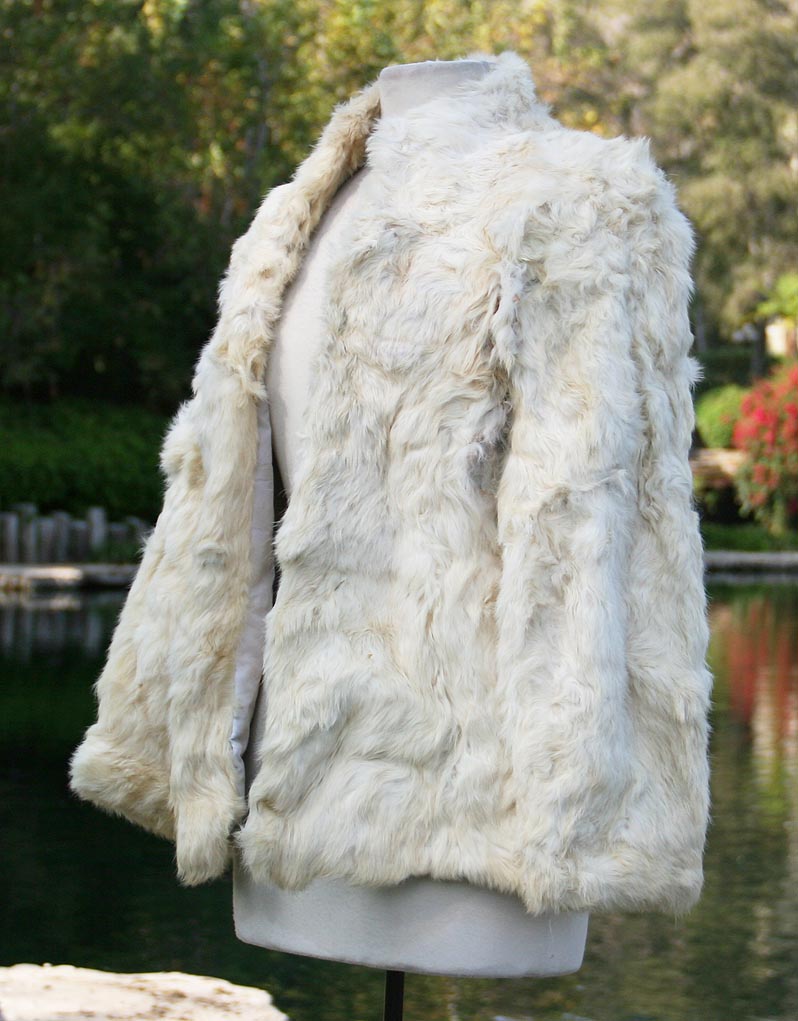 Fur White Quarter Length Coat