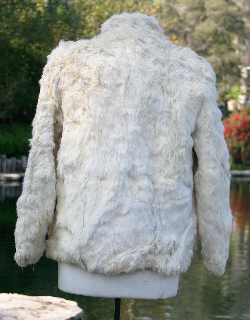 Fur White Quarter Length Coat