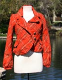 Orange Double Breasted Crop Jacket