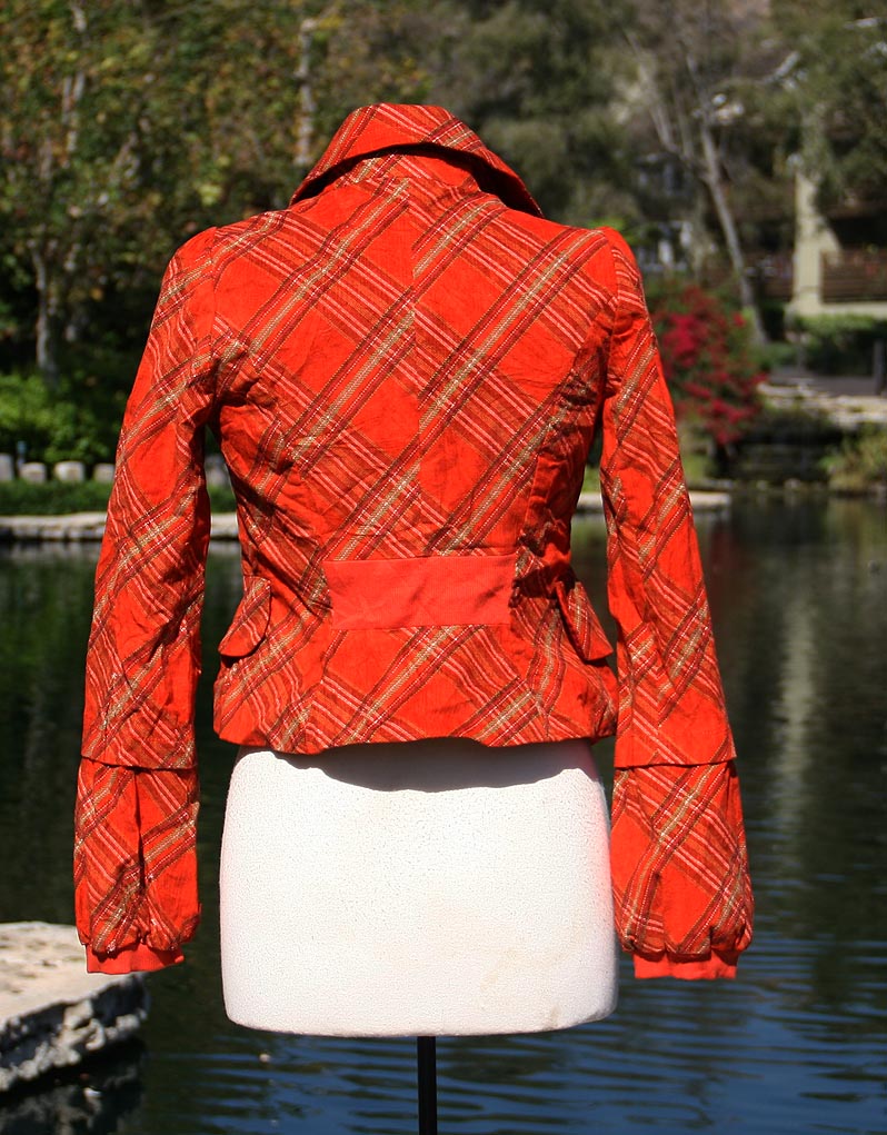 Orange Double Breasted Crop Jacket