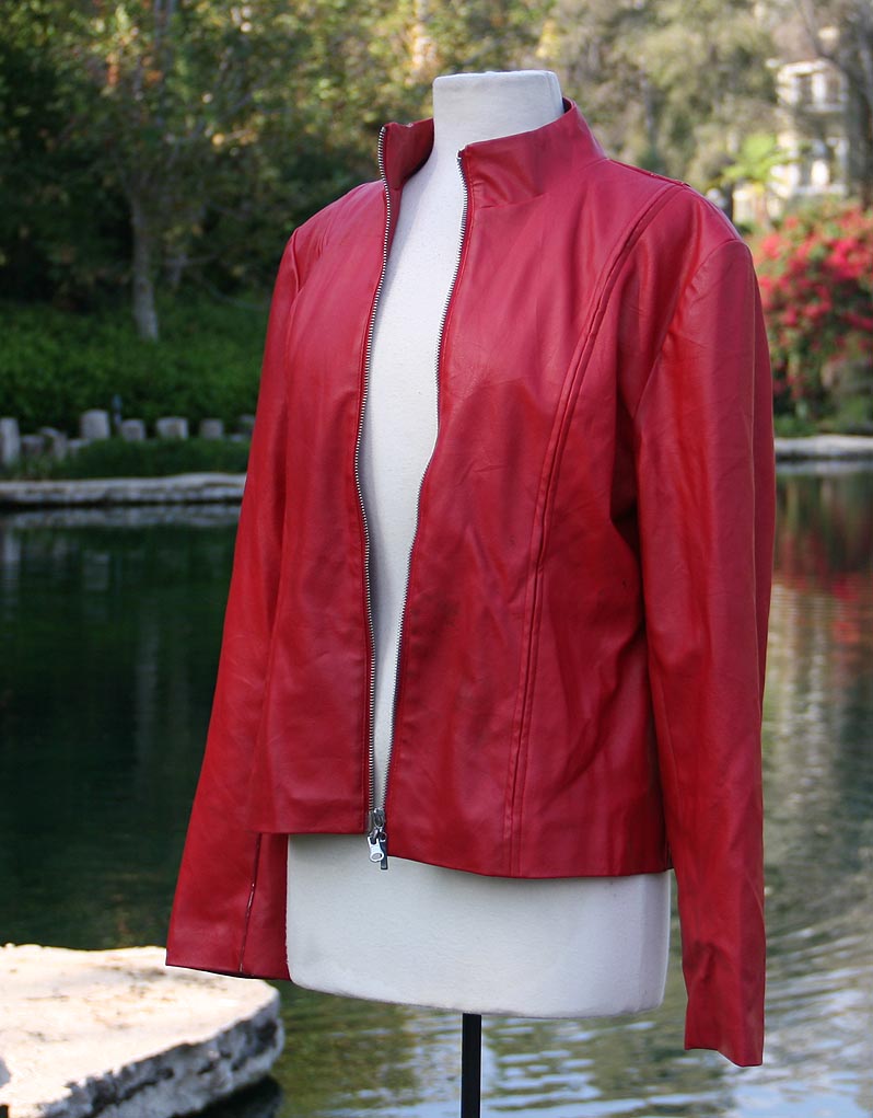 Red Leather Biker Jacket