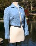 Powder Blue Crop Long Sleeve Jacket