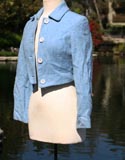 Powder Blue Crop Long Sleeve Jacket