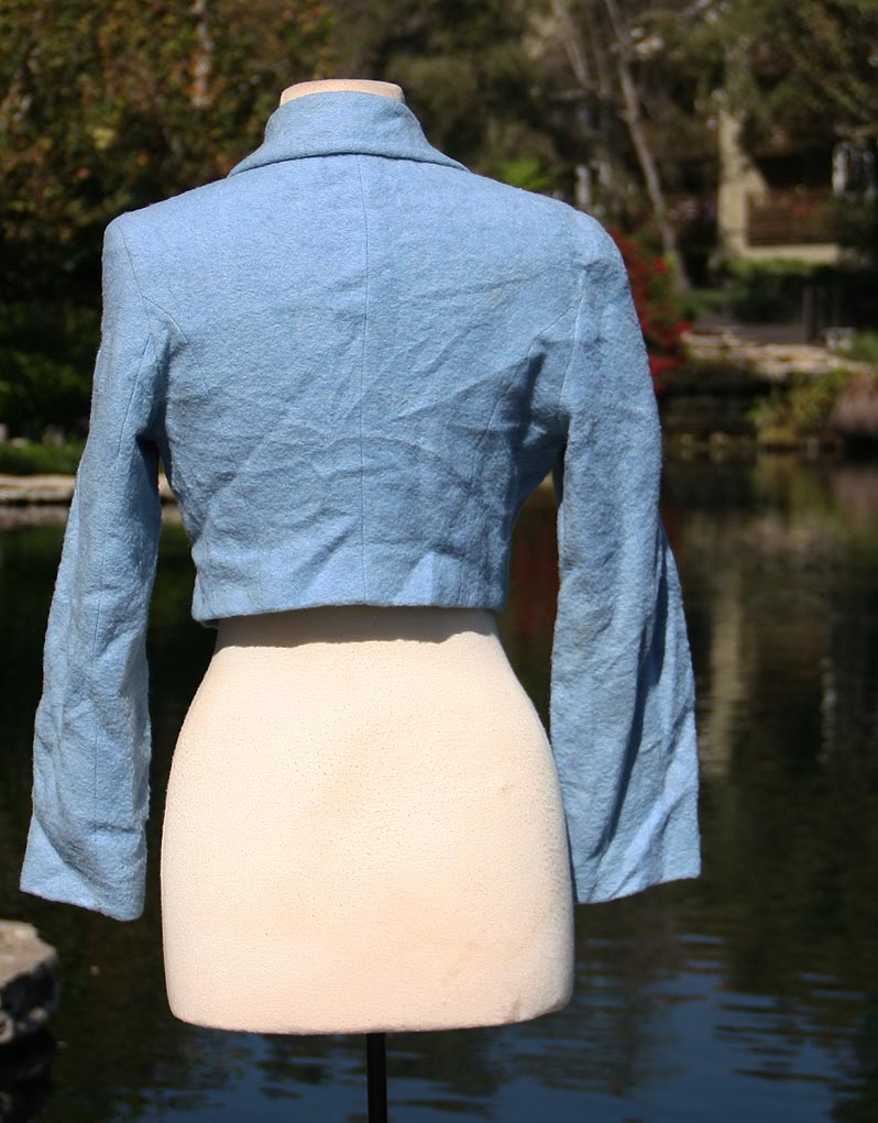 Powder Blue Crop Long Sleeve Jacket