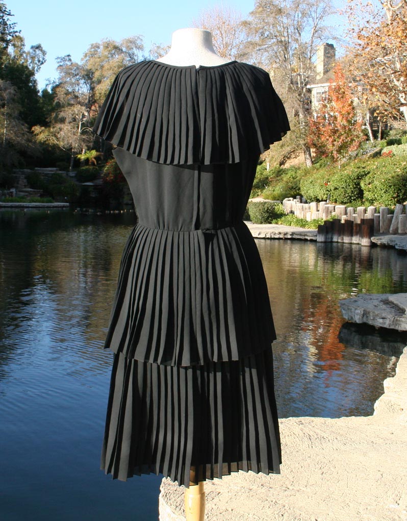 Black Pleated Top And Bottom Dress