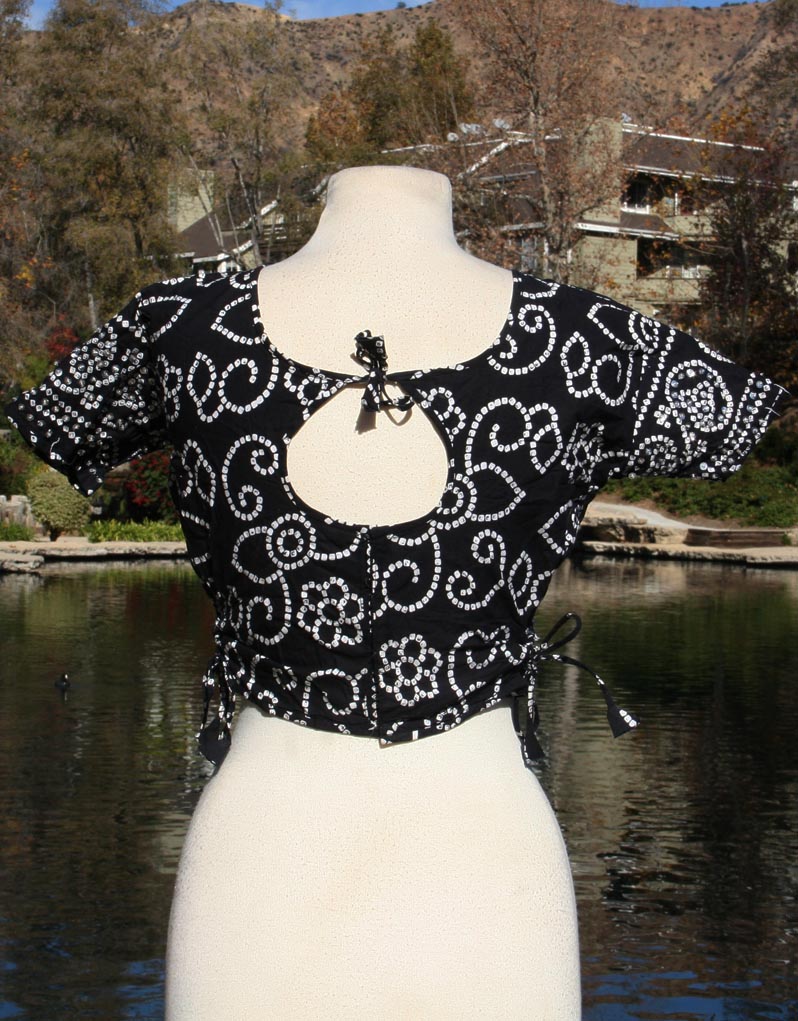 Black Sparkle Design Crop Top