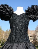 Black Sparkle Top Ruffles Sheevles Layered Ruffle Bottom Dress