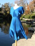 Blue Sheer Cape Top Pleated Bottom