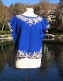 Blue Flower Embroided Top