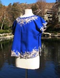 Blue Flower Embroided Top