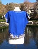 Blue Flower Embroided Top